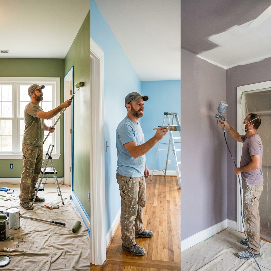 Painting three bedrooms